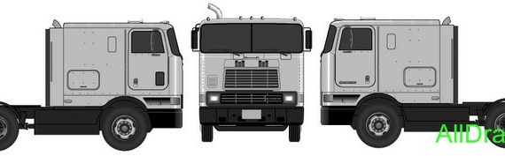 International 9800 чертежи (рисунки) грузовика